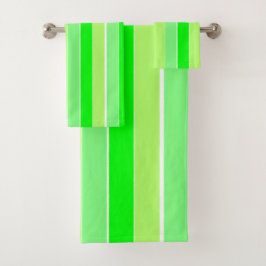 Grüne Streifen Badhandtuch Set