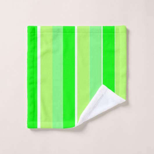 Grüne Streifen Badhandtuch Set (Waschlappen)