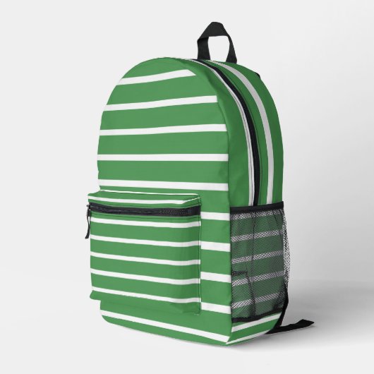 Grüne Streifen Bedruckter Rucksack (Rückseitige Ecke Rechts)