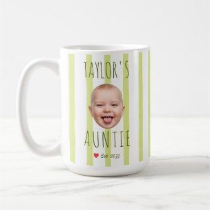 Grüne Streifen Benutzerdefiniertes Foto & Name Bab Kaffeetasse