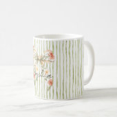 Grüne Streifen Blumen Schleife Kaffeetasse (VorderseiteRechts)