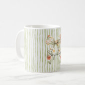 Grüne Streifen Blumen Schleife Kaffeetasse (Vorderseite Links)