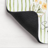 Grüne Streifen Blumen Schleife Mousepad (Ecke)