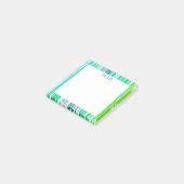 Grüne Streifen CUSTOM Chic Monogram Personalisiert Post-it Klebezettel (angewinkelt)