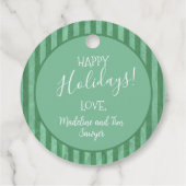 Grüne Streifen der viktorianischen Seite Geschenkanhänger (Rückseite)