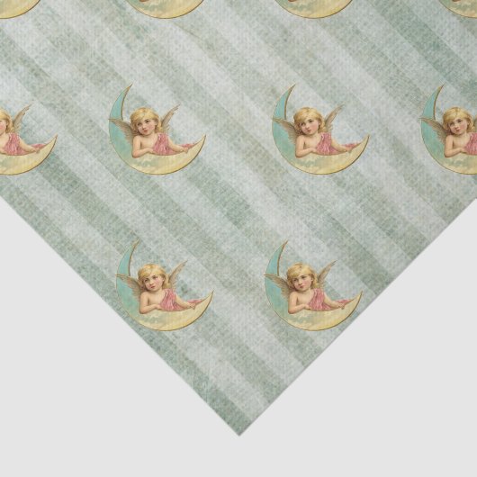 Grüne Streifen des viktorianischen Engelsages Seidenpapier (Ausschnitt)