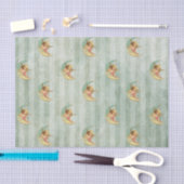 Grüne Streifen des viktorianischen Engelsages Seidenpapier (Handwerk)