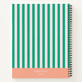 Grüne Streifen farbenfrohe Karos-Diary-Notebook Notizblock (Rückseite)