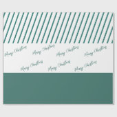 Grüne Streifen | Frohe Weihnachten Geschenkpapier (Flach)