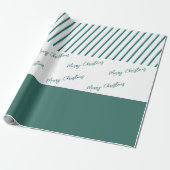 Grüne Streifen | Frohe Weihnachten Geschenkpapier (Ungerollt)
