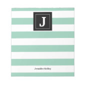 Grüne Streifen für den Editor des Monogramms, schw Notizblock (Vorderseite)