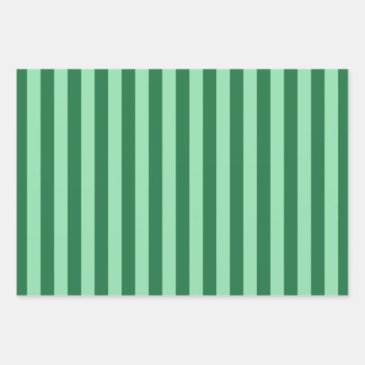 Grüne Streifen Geschenkpapier Set (Vorderseite)