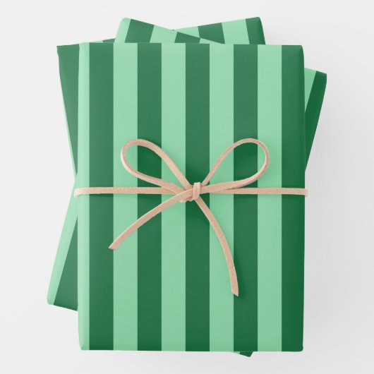 Grüne Streifen Geschenkpapier Set (Beispiel)