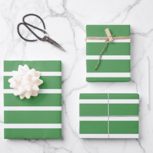 Grüne Streifen Geschenkpapier Set