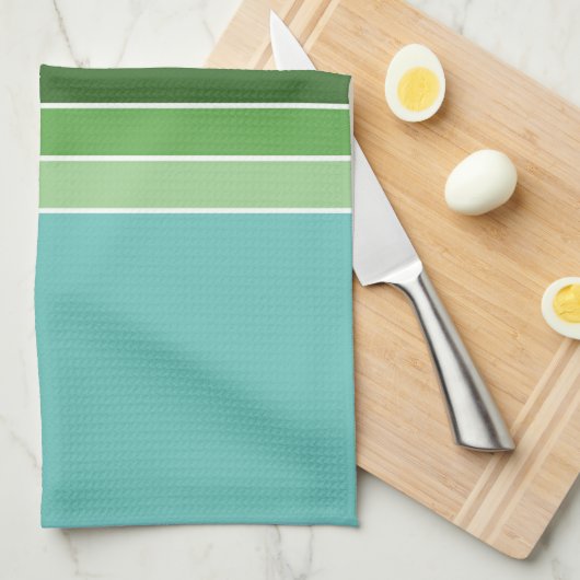 GRÜNE Streifen Geschirrtuch (Viertel Falte)