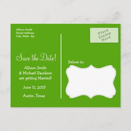 Grüne Streifen; Gestreift; Gänseblümchen Ankündigungspostkarte (Rückseite)