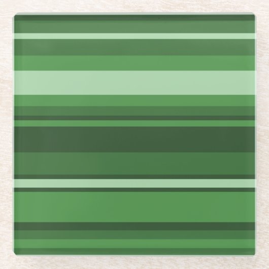 Grüne Streifen Glasuntersetzer (Vorderseite)