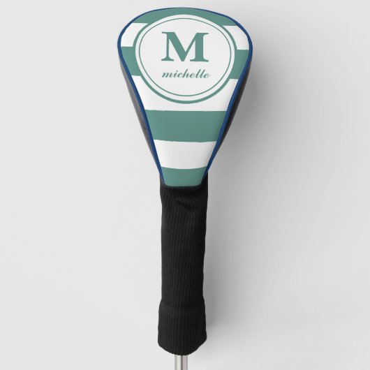 Grüne Streifen | Golf | personalisiert NAME monogr Headcover (Vorderseite)
