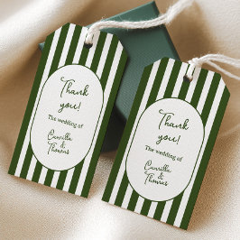 Grüne Streifen Hochzeit Geschenkanhänger