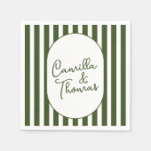 Grüne Streifen Hochzeit Serviette (Vorderseite)