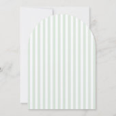 Grüne Streifen in hellem Rahmen Elegante Taufe Einladung (Rückseite)