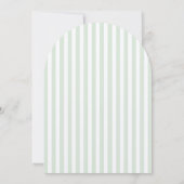 Grüne Streifen in hellem Rahmen Elegante Taufe Einladung (Rückseite)