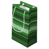 Grüne Streifen Kleine Geschenktüte (Rückseite Schrägansicht)