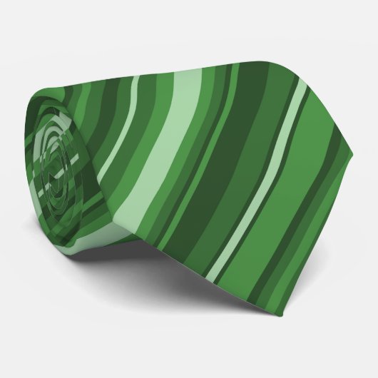 Grüne Streifen Krawatte (Gerollt)