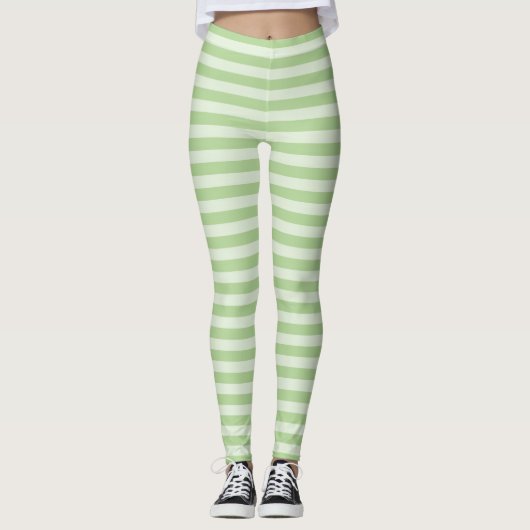 Grüne Streifen Leggings (Vorderseite)
