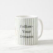 Grüne Streifen Libellen Träume Kaffeetasse (VorderseiteRechts)