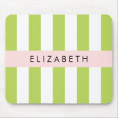 Grüne Streifen, Linien, Streifen, Ihr Name Mousepad (Vorne)