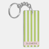 Grüne Streifen, Linien, Streifen, Ihr Name Schlüsselanhänger (Vorderseite links)