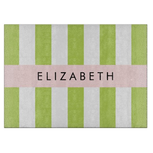 Grüne Streifen, Linien, Streifen, Ihr Name Schneidebrett (Vorderseite)