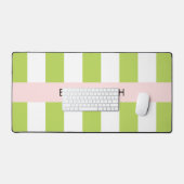 Grüne Streifen, Linien, Streifen, Ihr Name Schreibtischunterlage (Tastatur & Maus)