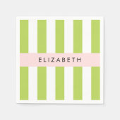 Grüne Streifen, Linien, Streifen, Ihr Name Serviette (Vorderseite)
