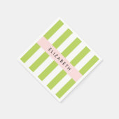 Grüne Streifen, Linien, Streifen, Ihr Name Serviette (Ecke)