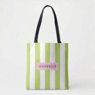 Grüne Streifen, Linien, Streifen, Ihr Name Tasche