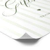 Grüne Streifen Luxe Script Karten und Geschenke Sc Poster (Ecke)