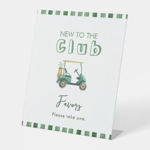 Grüne Streifen Neu im Club Golf Cart Favor Sockelschild