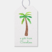 Grüne Streifen Palmen Geschenkanhänger (Vorderseite)