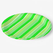 Grüne Streifen Pappteller (Schrägansicht)