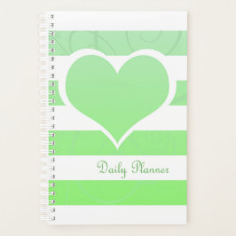 Grüne Streifen Pastel Heart Daily Planer