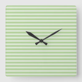 Grüne Streifen Quadratische Wanduhr
