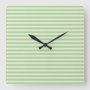 Grüne Streifen Quadratische Wanduhr