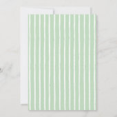 Grüne Streifen Quirky Hand Schriftliche Hochzeit Einladung (Rückseite)