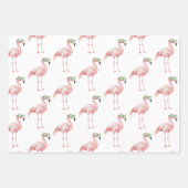 Grüne Streifen Rosa Flamingo Palmen Bäume Geburtst Geschenkpapier Set (Vorderseite 3)