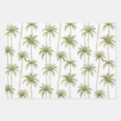 Grüne Streifen Rosa Flamingo Palmen Bäume Geburtst Geschenkpapier Set (Vorderseite 2)