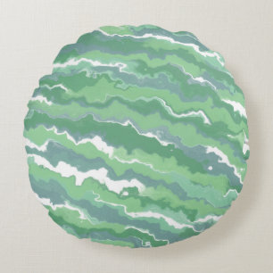 Grüne Streifen Rundes Kissen