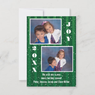 Grüne Streifen Schnee - 3x5 Weihnachtskarte Einladung