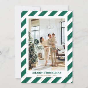 Grüne Streifen Schnee Foto Frohe Weihnachtskarte Feiertagskarte